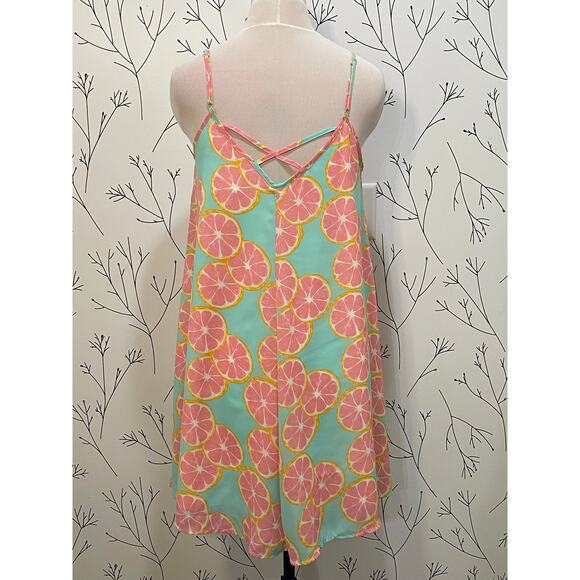 LAUREN JAMES Lola Swing Dress Main Squeeze SMALL Flowy Lined Thin Strap Summer - Picture 6 of 8